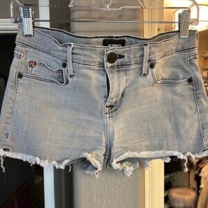 Hudson Amber Raw Edge Light Grey Shorts, Size 26